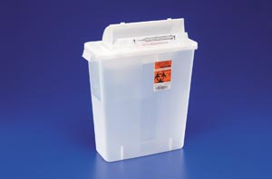 IN-ROOM Sharps Container, 12 Qt, Clear, SHARPSTAR Lid & Counter-Balanced Door, 16"H x 6"D x 13¾"W, 10/cs (18 cs/plt) **On Manufacturer Allocation - Supplies may be Limited and/or may Experience Longer than Normal Lead Times**&nbsp;&nbsp;<strong style="color:red">Max weekly quantity allowed: 15</Strong>