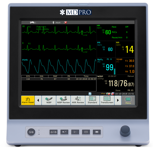 MDPro6000 Patient Monitor, 12", Touch Screen, w/CO2