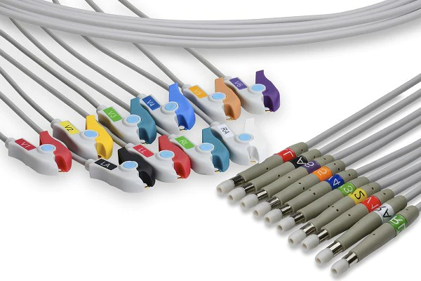 EKG Leadwire, w/ Pinch/Grabber Endings, FDA, CE, ISO10993-1, 5, 10:2003E, TUV, RoHS Compliant, Welch Allyn Connector, Individual Leads, Latex-Free, Gray, 3mm Diameter, 4ft Length Limb, 2.5ft Length V, TPU Jacket, AHA, 10 Lead, Adult, Pediatric, Non-Sterile, 6 Month Warranty
