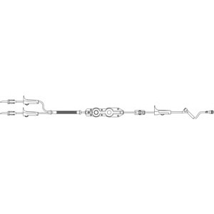 Pump Set, Y-Type, Non-Vented Spikes, Drip Chamber, 170µ Blood Filter, 3 Roller Clamps, Free Flow Protector Clip Roller Clamp, SAFELINE Injection Site 6" Above Distal End, SPIN-LOCK Connector, 46mL Priming Volume, 138"L, 10 Drops/mL, Latex Free (LF), 24/cs (Rx)