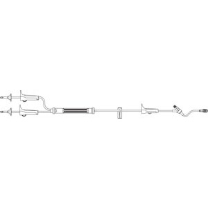 Blood Set, Y-Type, 2 Upper Roller Clamps, Drip Chamber with 170µ Blood Filter, ULTRASITE Y-Sites 6" Above Distal End, Roller Clamp, SPIN-LOCK Connection, 112"L, 10 Drops/mL (352342), 24.8mL, Latex Free (LF), 50/cs (Rx)