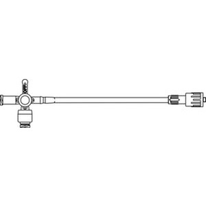 Stopcock Extension Set, High-Flow, Four-Way Stopcock, Luer-Activated ULTRAPORT Port, Female Luer Lock Port, 8" Extension Tubing & SPIN-LOCK Connector, DEHP & Latex Free (LF), 1.5mL Priming Volume, 10"L, 100/cs (Rx)