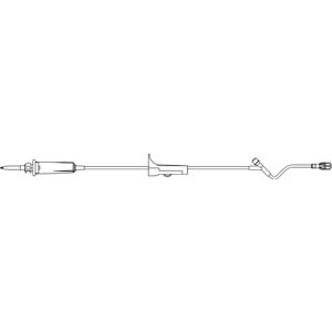 Admin Set, Universal Spike, Roller Clamp, Slide Clamp, Injection Site 26" Above Distal End, SPIN-Lock Connector, 19mL Priming Volume, 93"L, 15 Drops/mL, DEHP & Latex Free (LF), 50/cs (Rx)