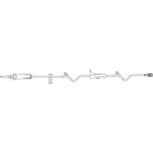 Admin Set, Universal Spike, Roller Clamp, Slide Clamp, Injection Sites 82" & 6" Above Distal End, SPIN-LOCK Connector, 19mL Priming Volume, 106"L, 15 Drops/mL, Latex Free (LF), 50/cs (Rx)