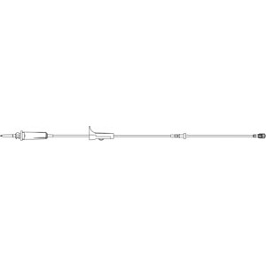 Universal Spike, Roller Clamp, Free Flow Protection (FFP) Device 28" Above Distal End, 15 Drops/mL, Spin-Lock Connector, DEHP & Latex Free (LF), 21mL Priming Volume, 108"L, 50/cs (Rx)