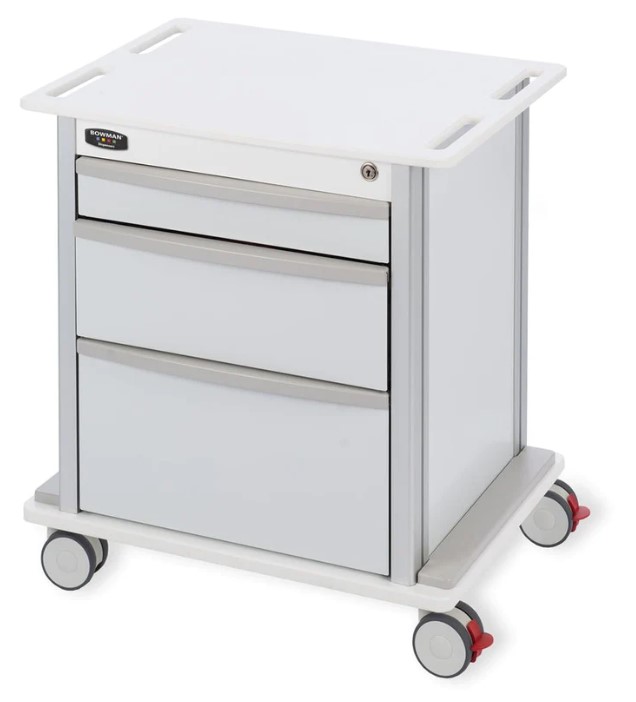 Bowman Compact 3 Drawer Storage Cart w/5" Casters