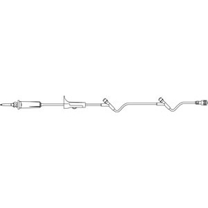 Admin Set, Universal Spike, Roller Clamp, Injection Sites 28" & 6" Above Distal End, SPIN-Lock Connector, 18mL Priming Volume, 84"L, 15 Drops/mL, DEHP & Latex Free (LF), 50/cs (Rx)