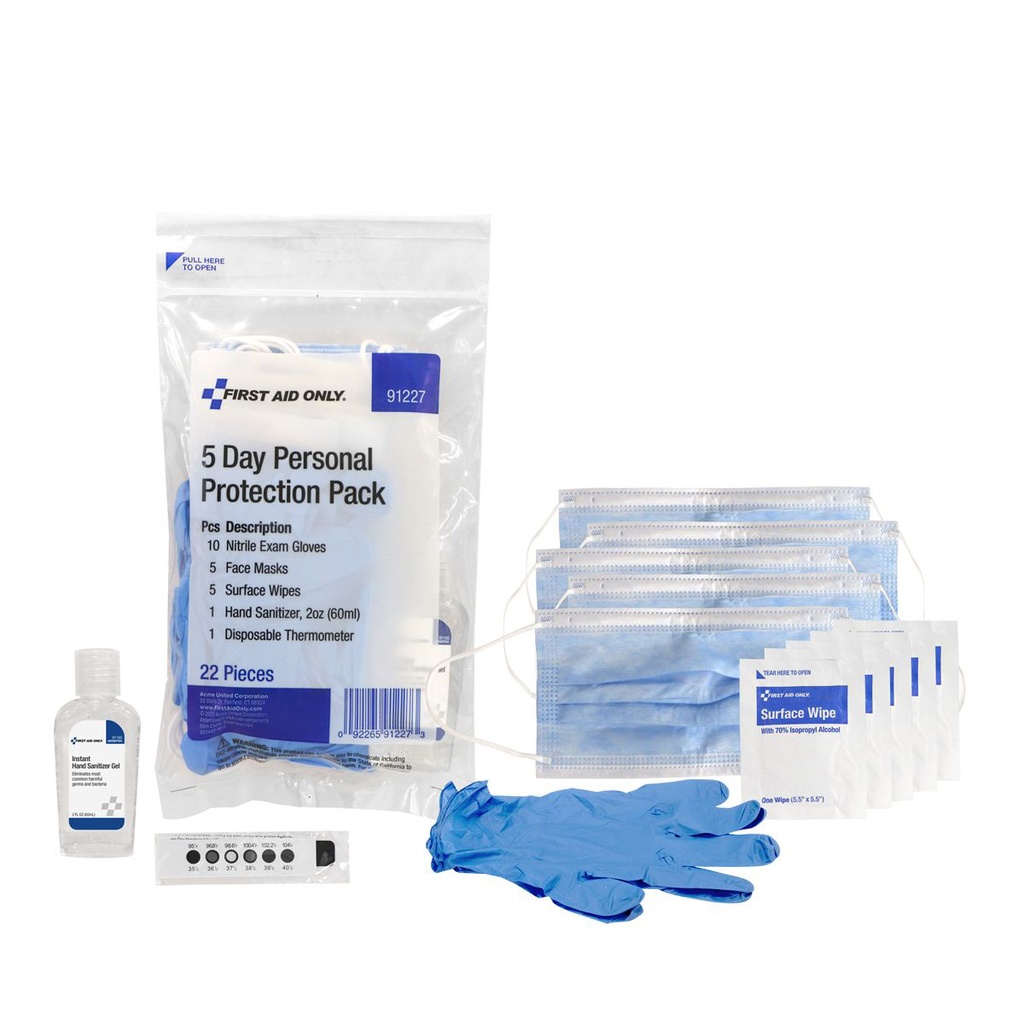 First Aid Only 5-Day Personal Protection Pack, 24/Case