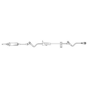 Admin Set, Check Valve, Injection Sites 8" & 60" Above Distal End, Slide Clamp, SPIN-LOCK Connector, 15mL Priming Volume, 83"L, 15 Drops/mL, Latex Free (LF), 50/cs (Rx)