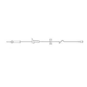 Admin Set, Universal Spike, Slide Clamp, Injection Site 26" Above Distal End, SPIN-LOCK Connector, 19mL Priming Volume, 106"L, 15 Drops/mL, Latex Free (LF), 50/cs (Rx)