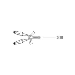 Standard Bore Y-Extension Set, Two Bonded ULTRASITE Valves, Removable Slide Clamps, SPIN-LOCK Connector, DEHP & Latex Free (LF), 0.9mL Priming Volume, 7"L, 50/cs (Rx)