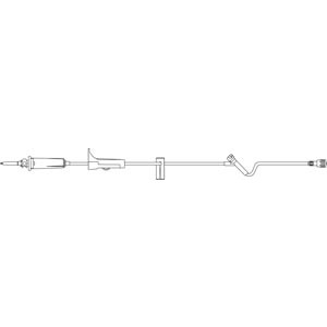 Admin Set, Universal Spike, SAFELINE Injection Site 26" Above Distal End, SPIN-LOCK Connector, 18mL Priming Volume, 105"L, 15 Drops/mL, Latex Free (LF), 50/cs (Rx)
