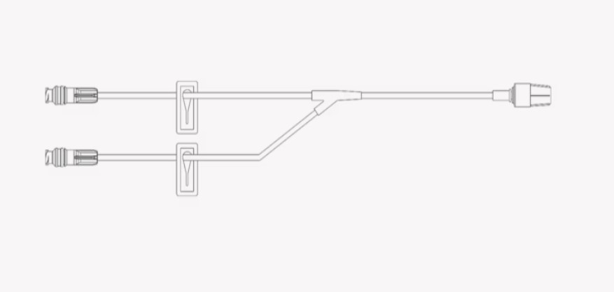 BD, Smartsite Extension Set, 2 Needle-Free Connectors, 2 Slide Clamps, Spin Male Luer Lock