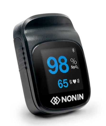 NoninConnect Elite Model 3240 Bluetooth® Smart Wireless Finger Pulse Oximeter, Includes Documents in English/French: IFU, Quick Start Guide & App Sheet