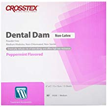 [19500] Crosstex Dental Dam, Medium, Purple, 6" x 6", Peppermint, Latex Free (LF)