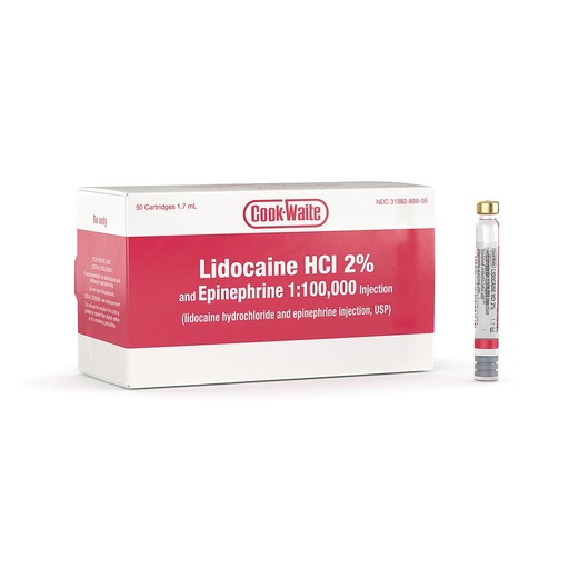 [99167] Septodont Lidocaine 2% and Epinephrine 1:100,000 Cook-Waite