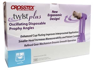 [TPLUSPAFC] Crosstex Twist® Prophy Angle, Firm Cup White, Disposable, 100/bx