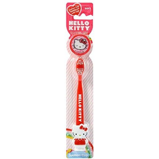[81005] Dr. Fresh Children's Hello Kitty Travel Kit w/ Suction Cup Toothbrush and Cover. 48/cs