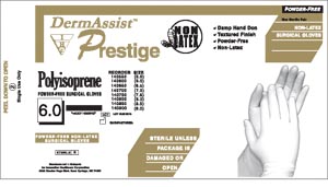 [139800] Innovative Dermassist® Prestige® Powder-Free Latex Surgical Gloves, Size 8, Sterile, Bis
