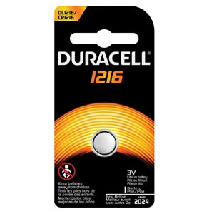 [DL1216BPK] Duracell® Electronic Watch Battery, Lithium, Size DL1216, 3V