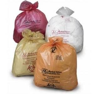 [AC383] Medegen Autoclavable Biohazard Bags, 19" x 23", White/ Printed, 2 mil, 100 rl/cs
