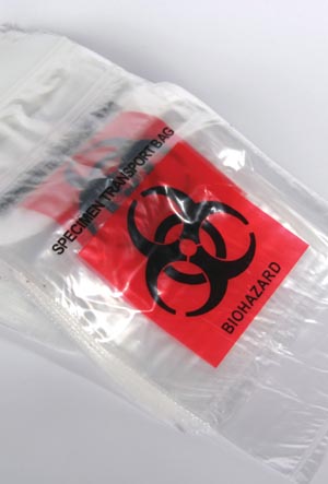 [58-97] Medegen Lab Safe™ Laboratory Specimen Collection Bag, 6" x 9", Zip Closure