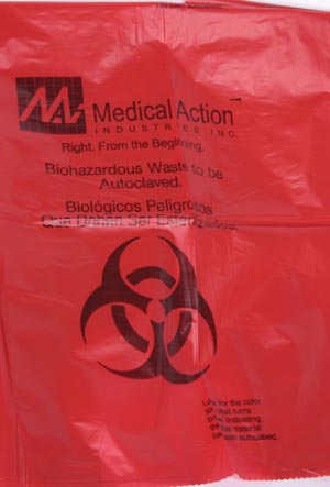 [856] Medegen Autoclavable Biohazard Bags, 31" x 38", Print/ Label, 1.8 Mil, 20-30 Gal