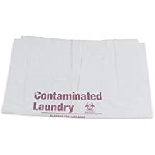 [252XH] Medegen Linen Bag, 30½" x 41", Low Density, Contaminated Laundry Label, White/ Red, 1.4 m