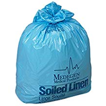 [RS304316PB] Medegen Linen Bag, HDPE Film, 30" x 43", Blue, 16 mic, 20-30 Gal