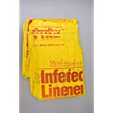 [RS304314Y] Medegen Linen Bag, HDPE Film, 30.5" x 43", Yellow/ Black, 14 mic, 20-30 Gal