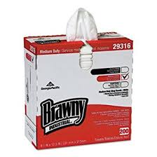 [29316] Georgia-Pacific Brawny® Professional H600 Disposable Cleaning Towel, White, 200/bx