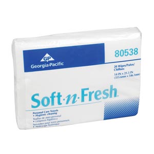 [80538] Georgia-Pacific Soft-N-Fresh® Patient Care Disposable Towels, White, 20/pk