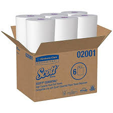 [02001] Kimberly-Clark Hard Roll Scott Essential Hard Roll Towel, 8" x 950 ft, White, 6/cs