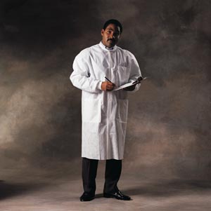 [10022] Halyard Basic Plus Lab Coat, White, Large