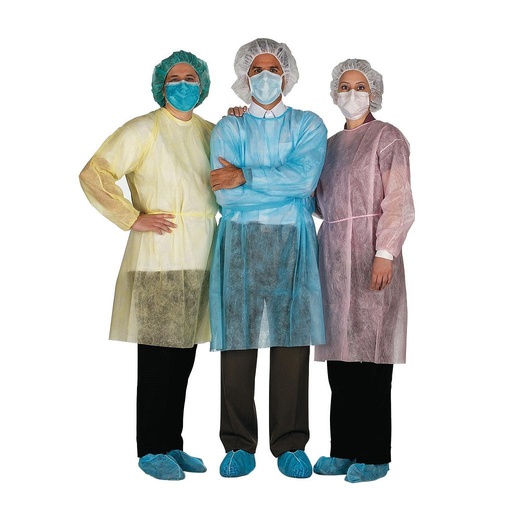 [A69972] AMD Medicom Isolation Gown, Regular, Yellow, Breathable