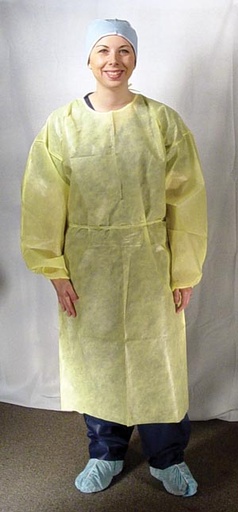 [303] Dukal Isolation Gown, Impervious, Yellow