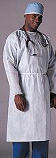 [200] Busse Staff Protection Full Back Gown, White