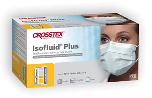 [GPLUSBL] Crosstex Isofluid® Plus Earloop Mask, Latex Free (LF), Blue