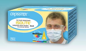 [GCLBL] Crosstex Isolite® Earloop Mask, Latex Free (LF), Blue