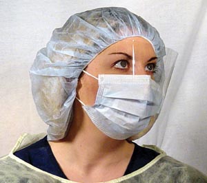 [1560] Dukal Procedure Face Mask, Fluid Shield & Earloop, Blue