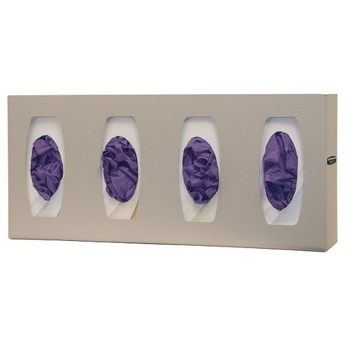 [GL040-0212] Bowman Glove Box Dispenser, Quad with Dividers, Quartz ABS Plastic