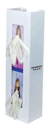 [GB-067] Bowman Vertical Double, Space Saver Glove Dispenser, White Powder Coated Steel