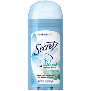 [3700012345] Secret Invisible Deodorant, Solid Shower Fresh, 2.6 oz