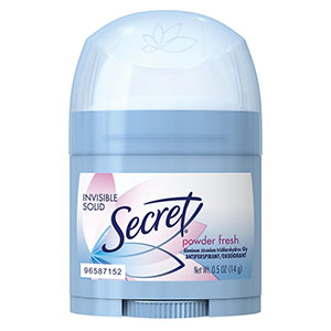 [3700031384] Secret Invisible Deodorant, Solid Powder Fresh, Trial Size, 0.5 oz