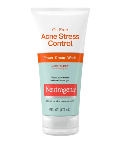 [05340] Johnson & Johnson Neutrogena 6 fl oz Oil-Free Acne Stress Control Power-Cream Wash, 12/Case
