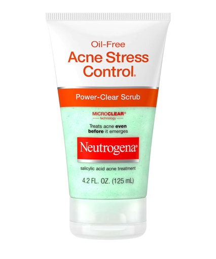 [05325] Johnson & Johnson Neutrogena 4.2 fl oz Oil-Free Acne Stress Control Power-Clear Scrub, 12/Case