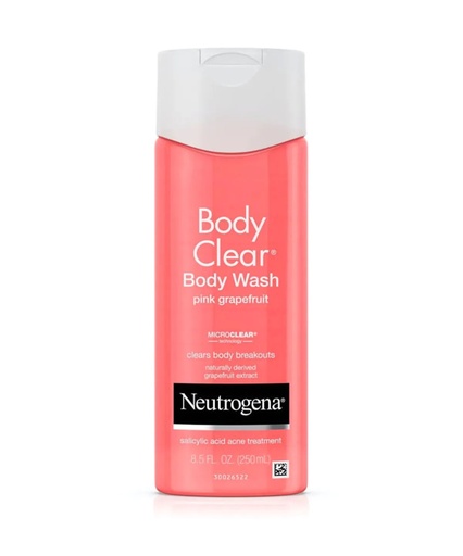 [05370] Johnson & Johnson Neutrogena Body Clear 8.5 fl oz Grapefruit Body Wash, Pink, 12/Case