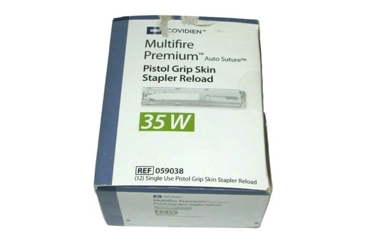 [059038] Medtronic Multifire Premium 35 Wide Staples Single Use Skin Stapler Reload, 12/Box