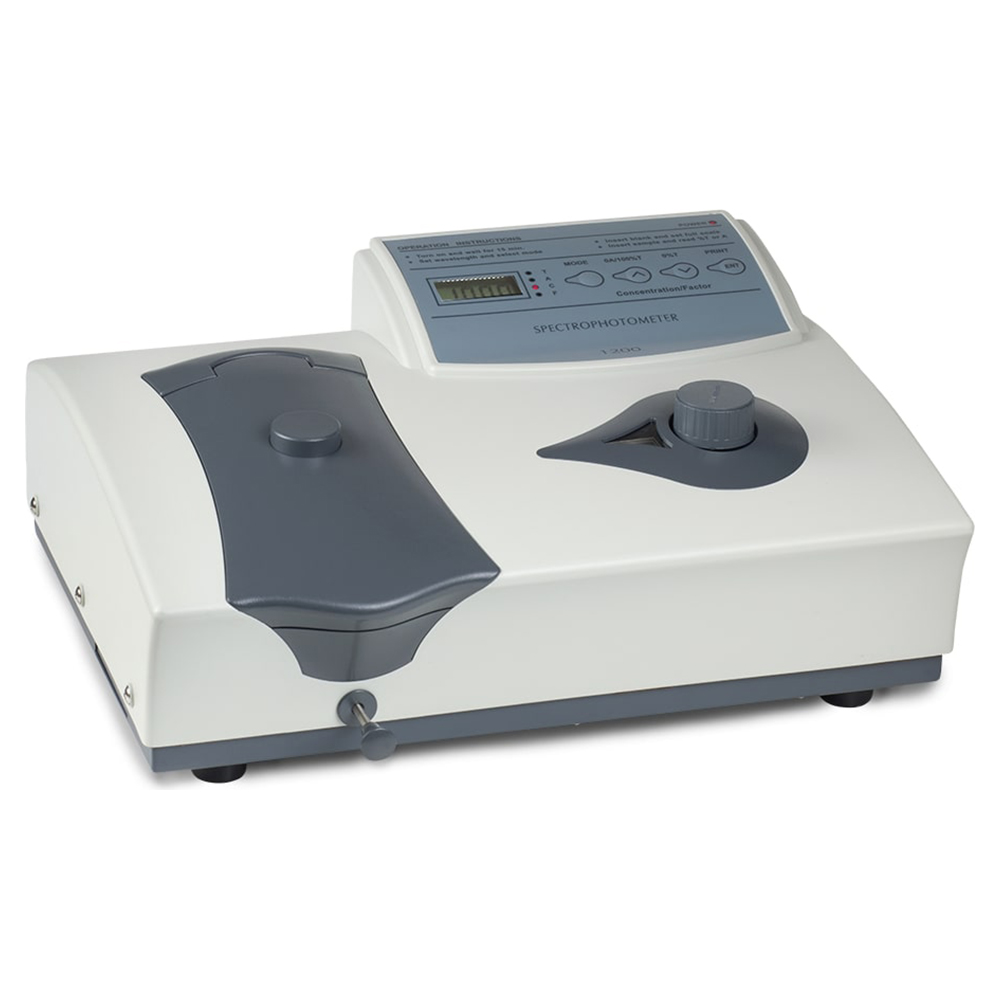 [S-1201] Unico Productivity Series 5 nm Bandpass Spectrophotometer in 110V with 2 pcs of 10mm Square Glass Cuvettes, Dust Cover