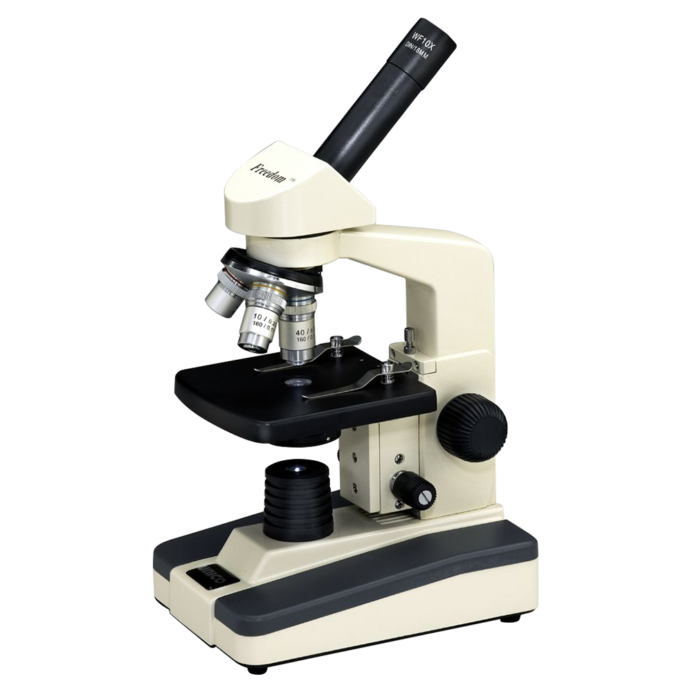 [M220LED] Unico Monocular WF10X Eyepiece 4X/10X/40X/100X Microscope with LED Illuminator and Mechanical Stage